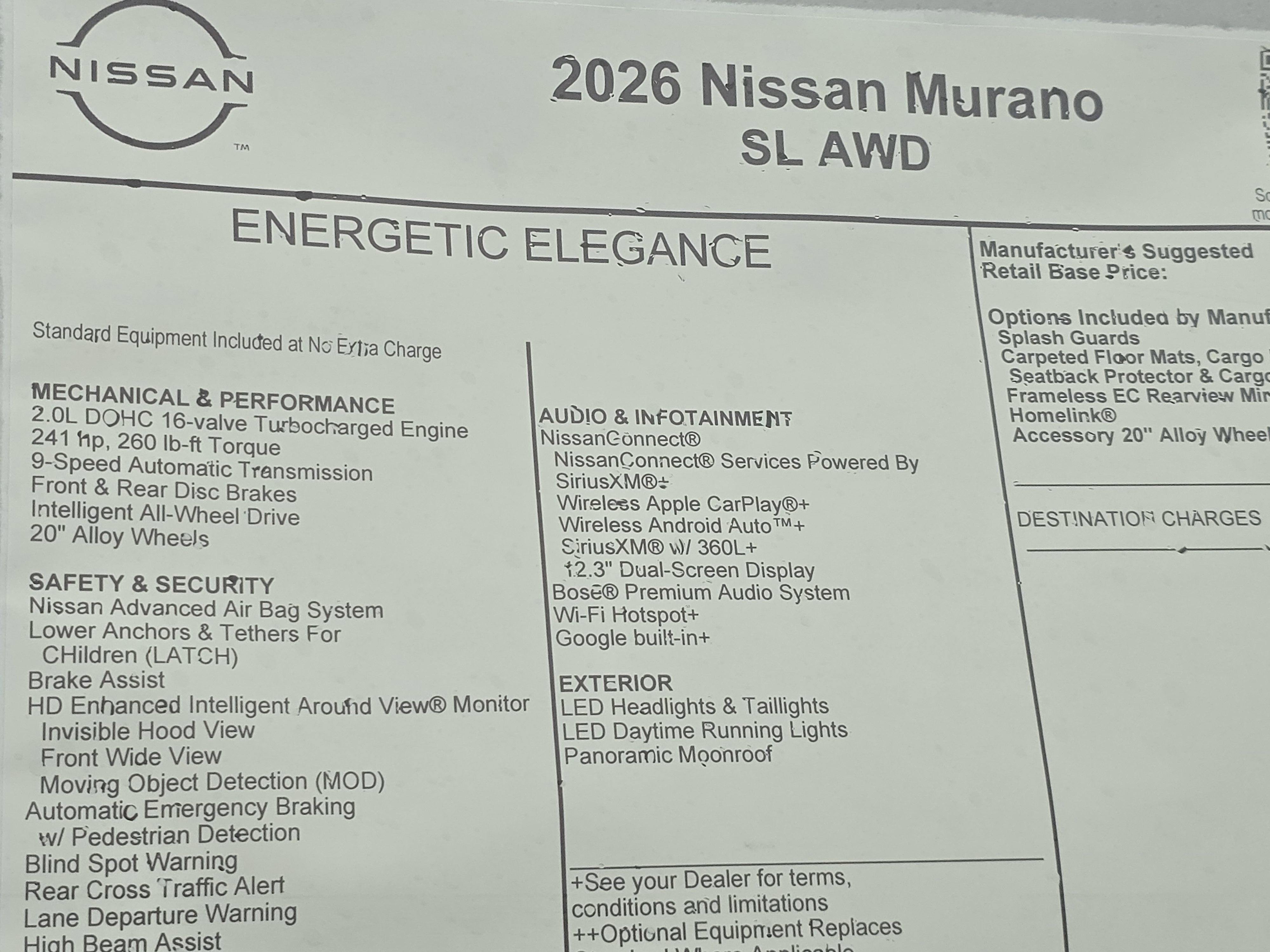 2026 Nissan Murano SL