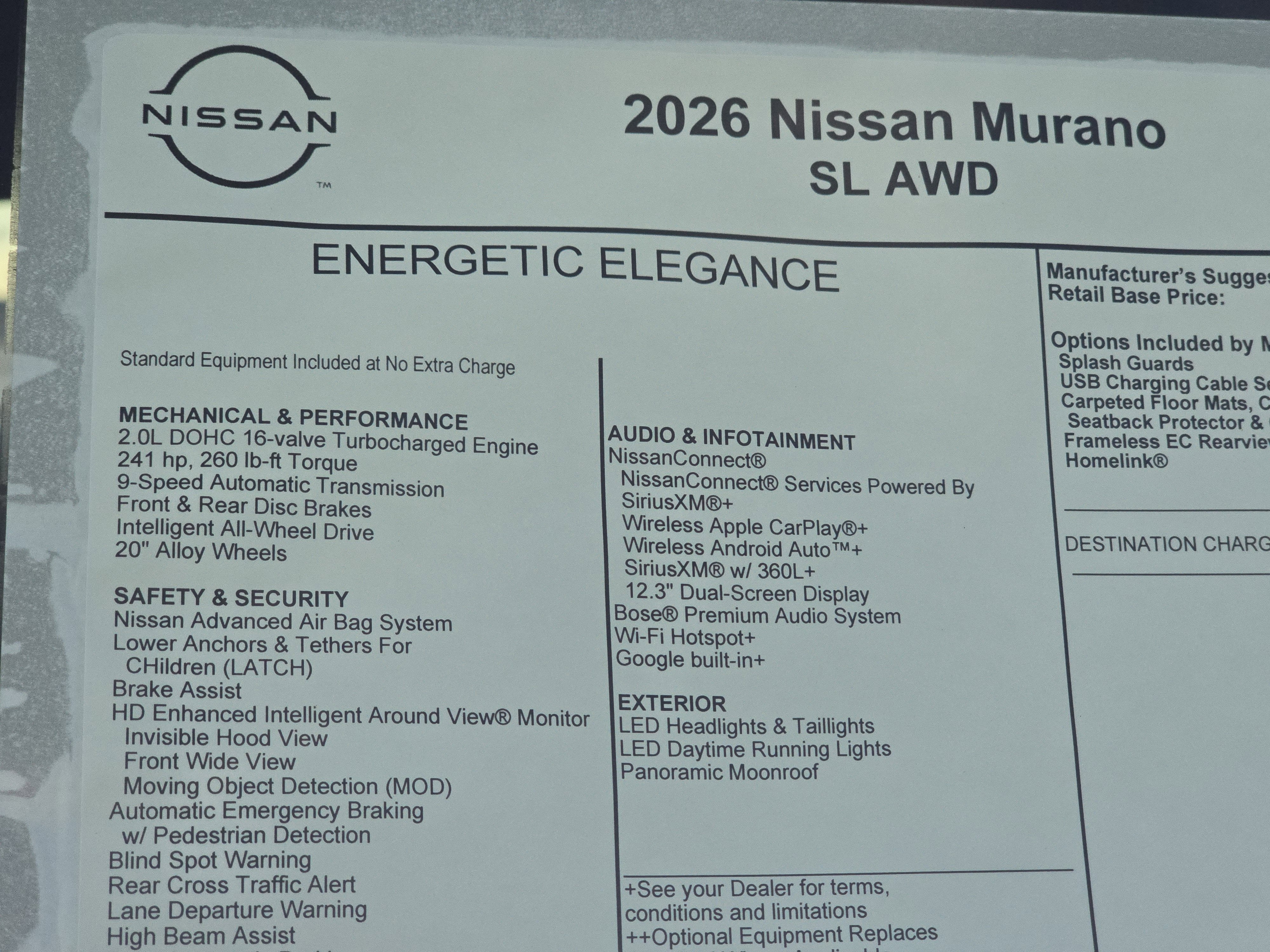 2026 Nissan Murano SL