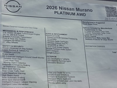 2026 Nissan Murano Platinum