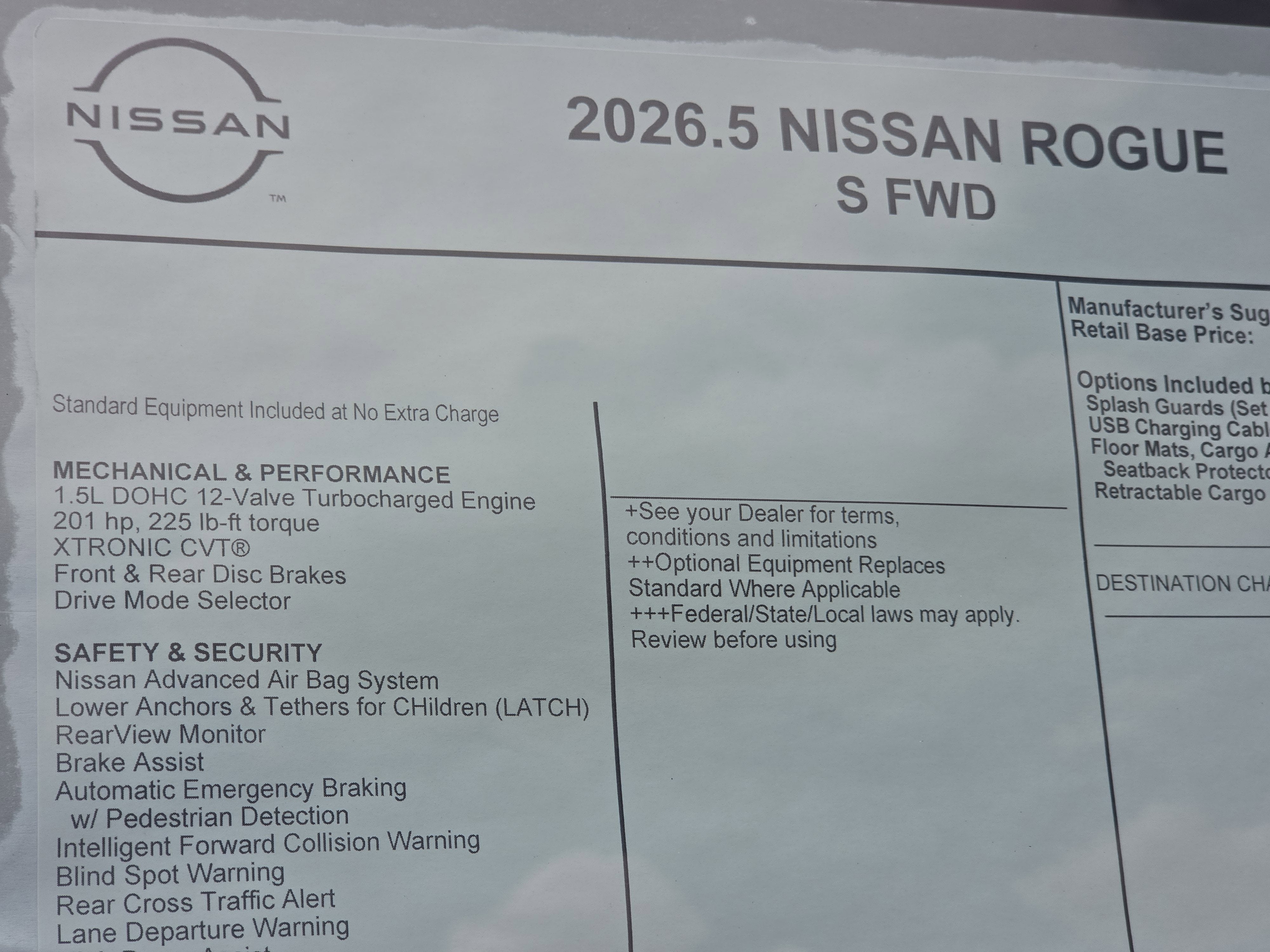 2026 Nissan Rogue S