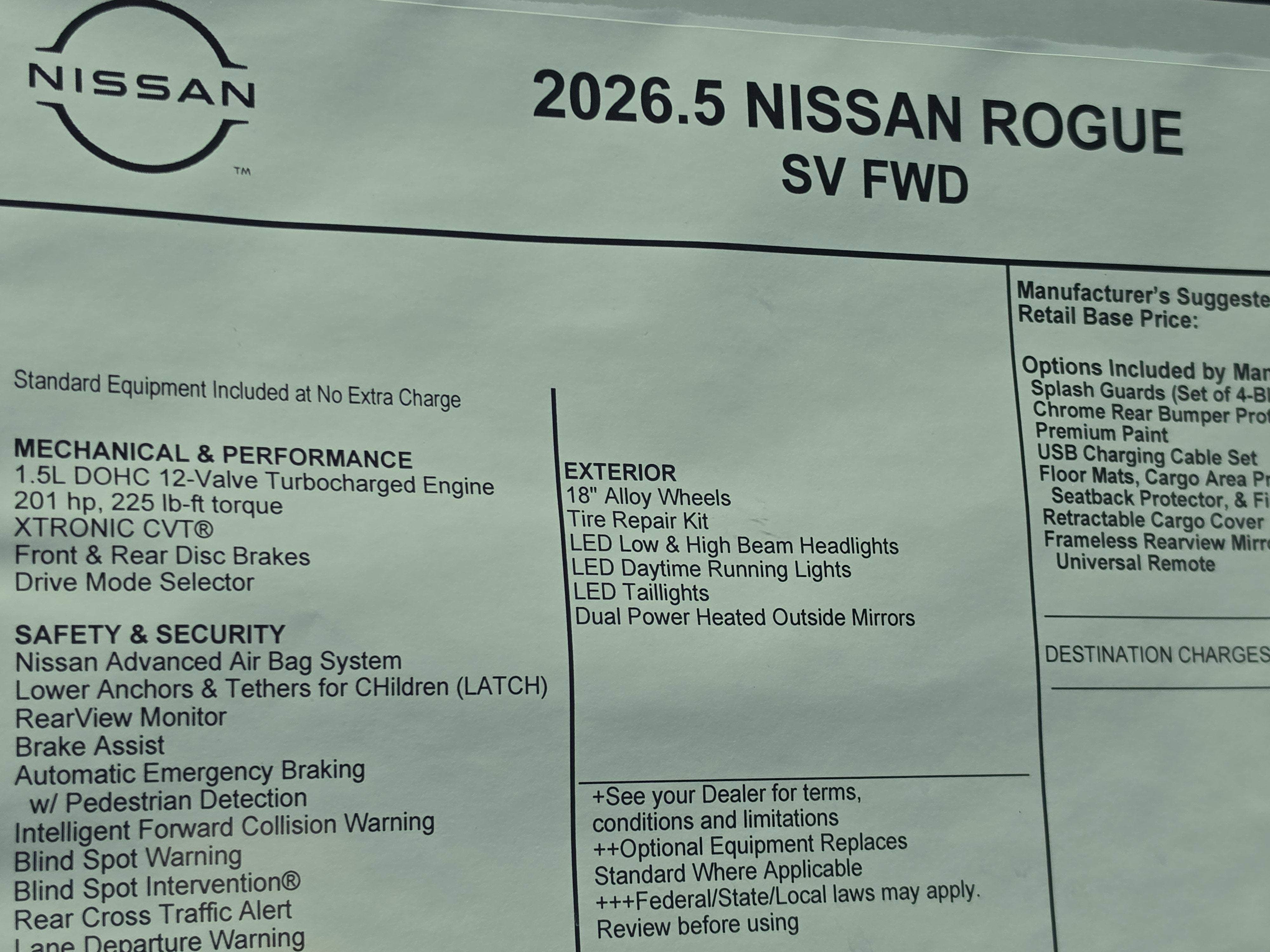 2026 Nissan Rogue SV