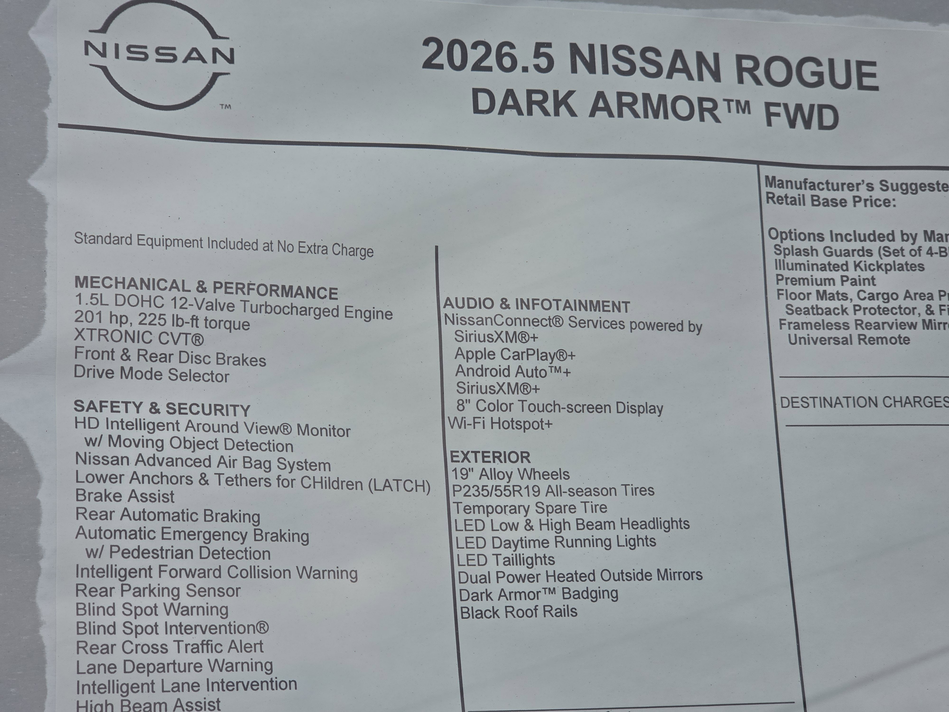 2026 Nissan Rogue Dark Armor