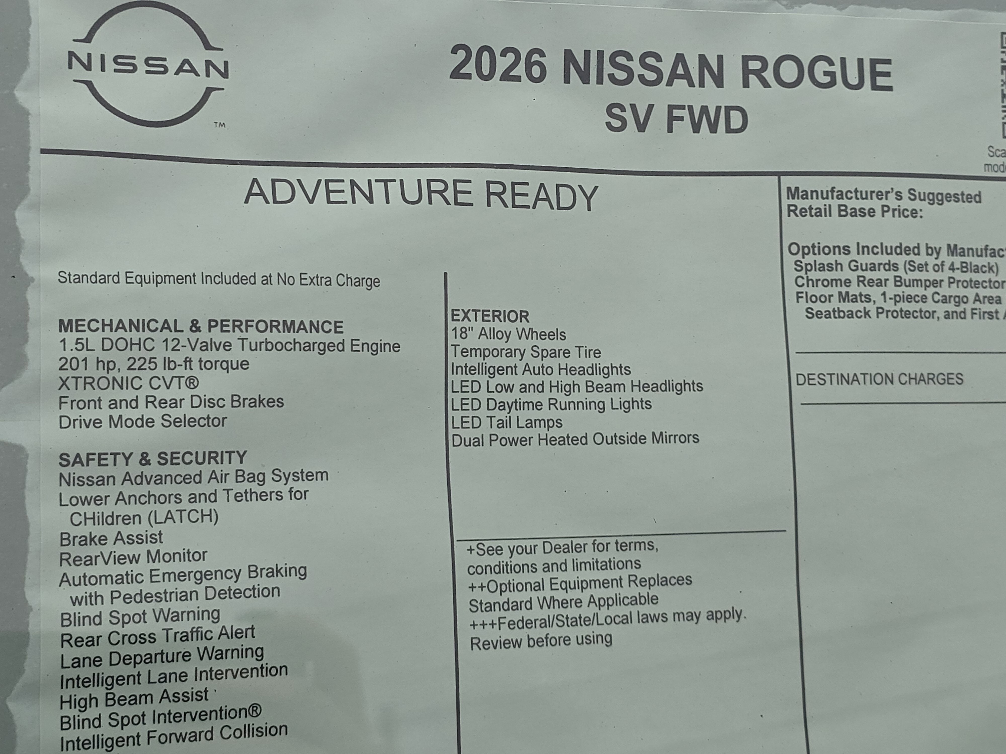 2026 Nissan Rogue SV
