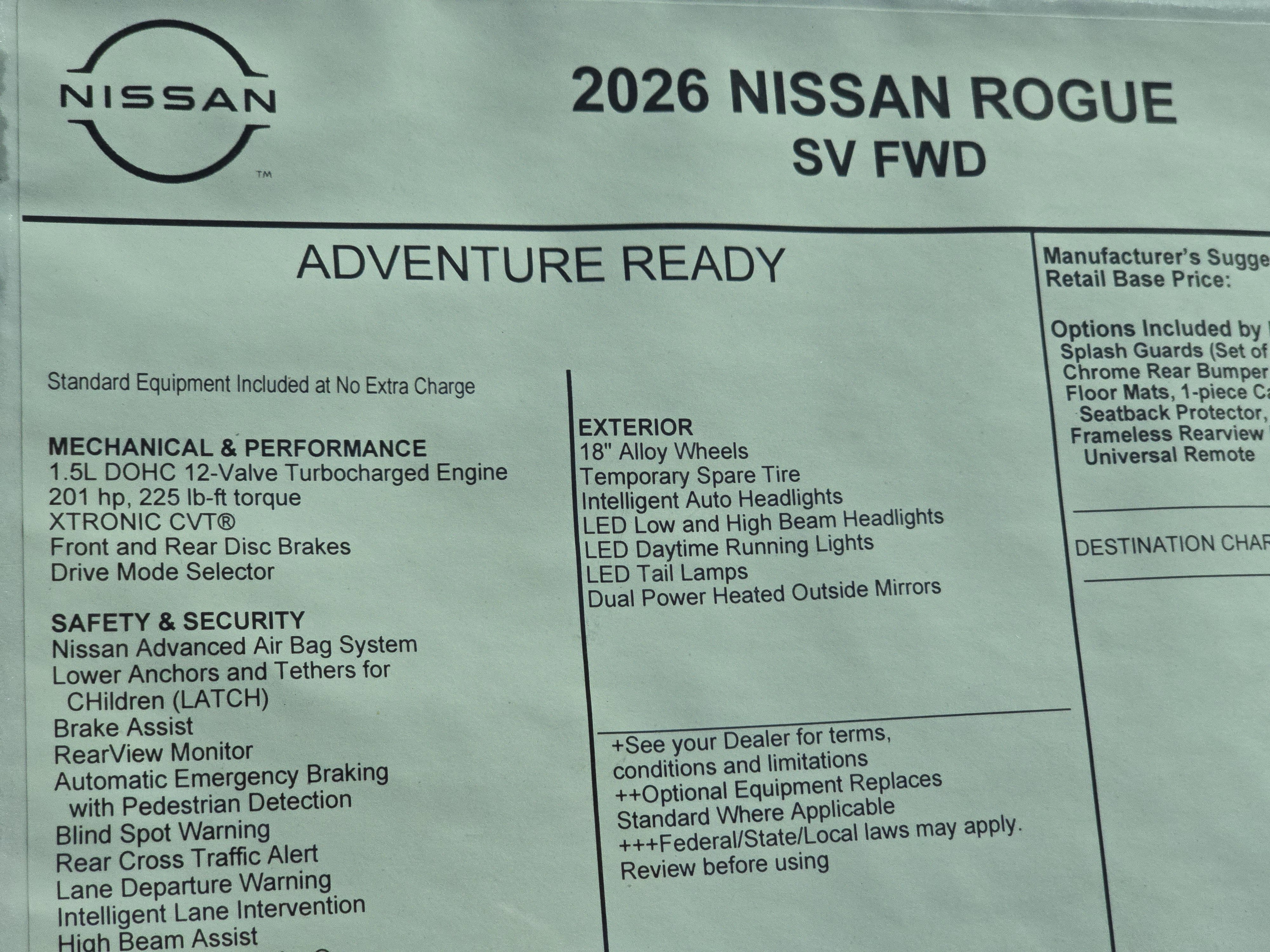 2026 Nissan Rogue SV