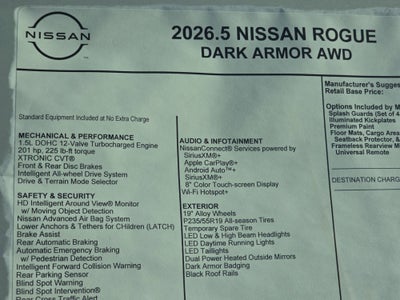 2026 Nissan Rogue Dark Armor