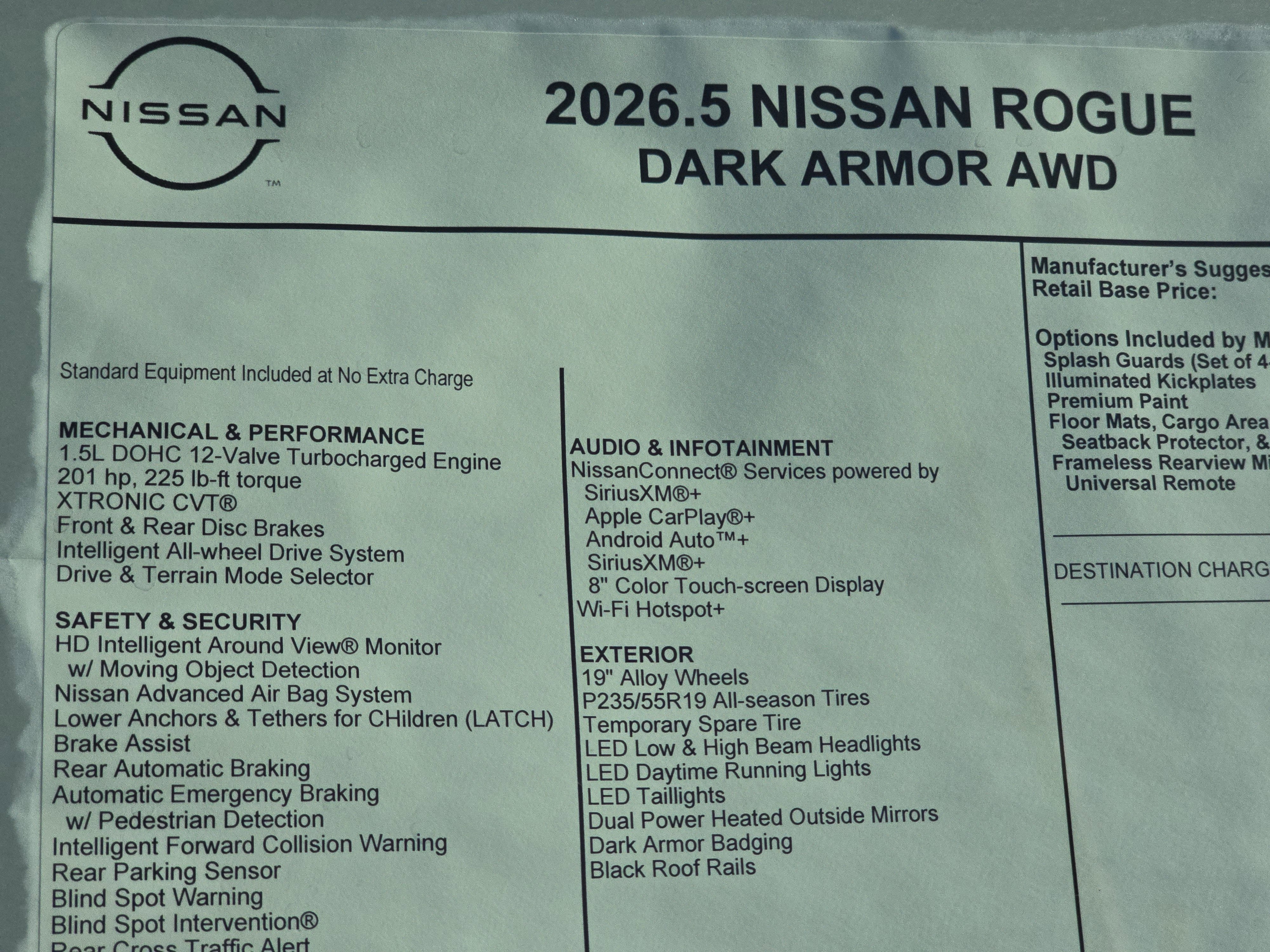 2026 Nissan Rogue Dark Armor