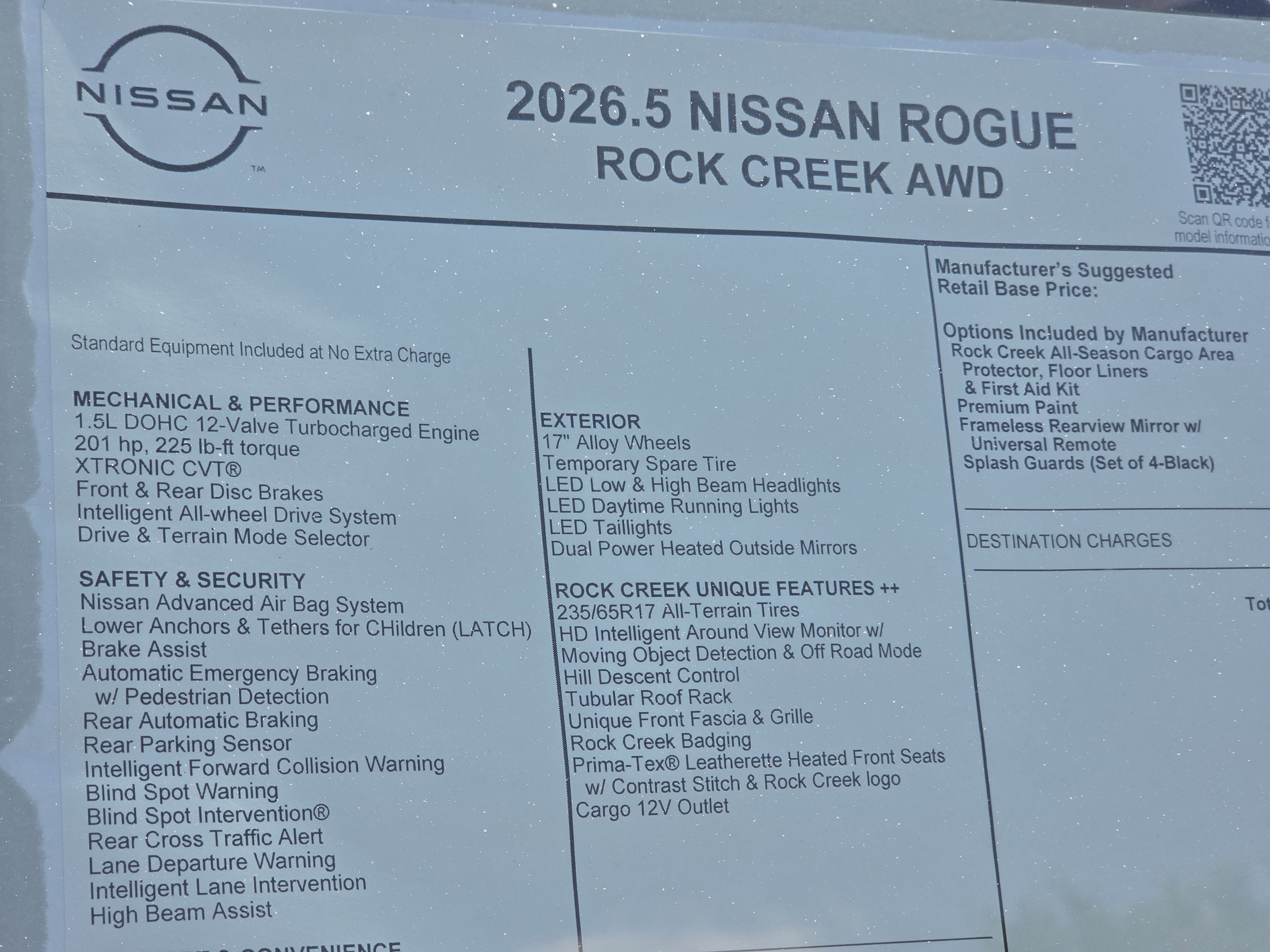 2026 Nissan Rogue Rock Creek
