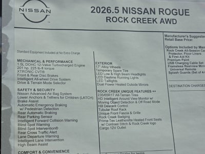 2026 Nissan Rogue Rock Creek