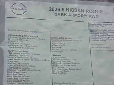 2026 Nissan Rogue Dark Armor