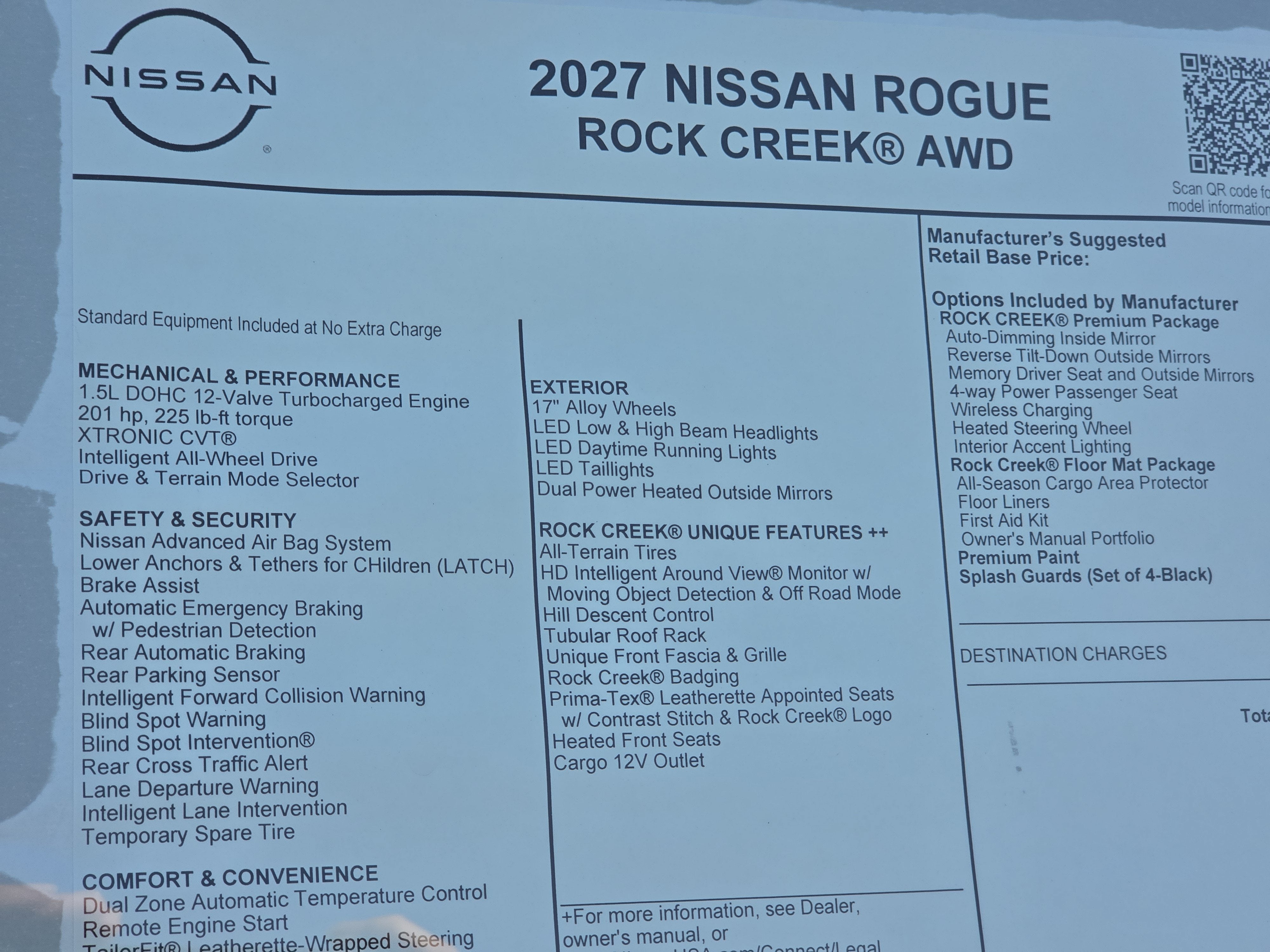 2027 Nissan Rogue Rock Creek
