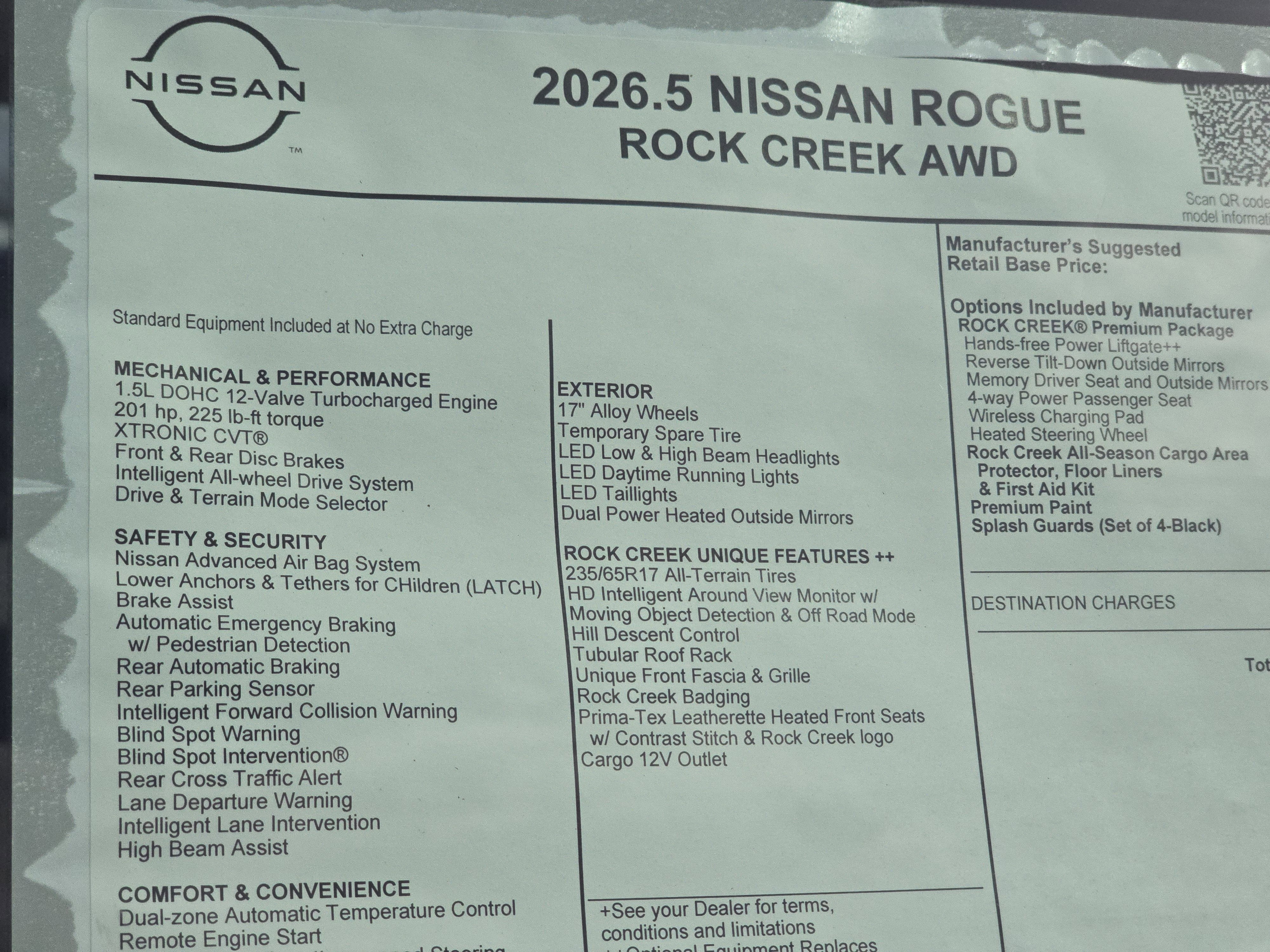 2026 Nissan Rogue Rock Creek