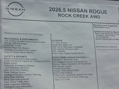 2026 Nissan Rogue Rock Creek