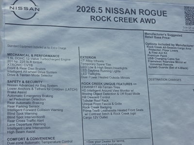 2026 Nissan Rogue Rock Creek