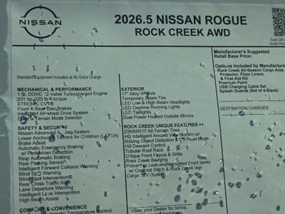 2026 Nissan Rogue Rock Creek