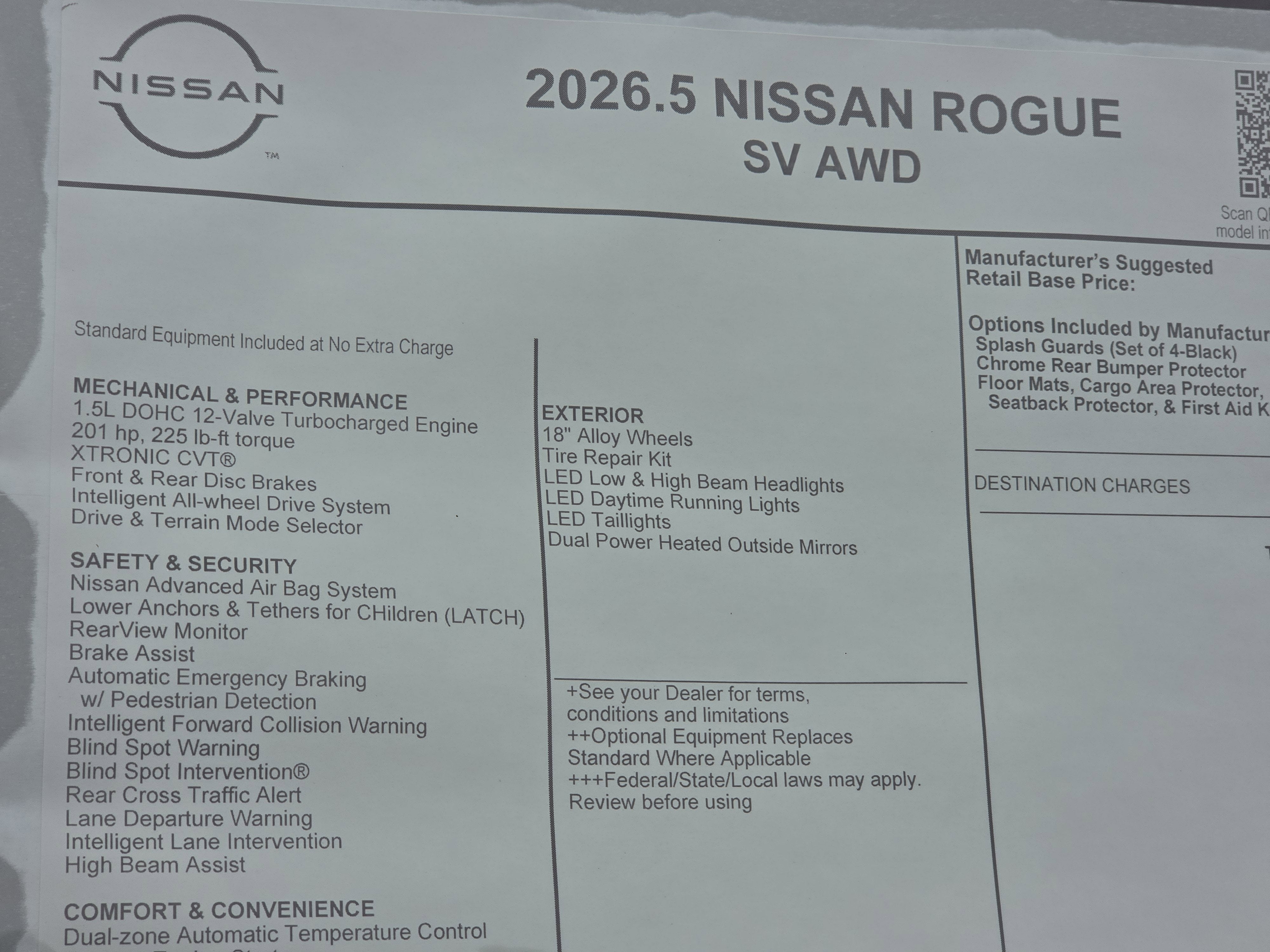 2026 Nissan Rogue SV