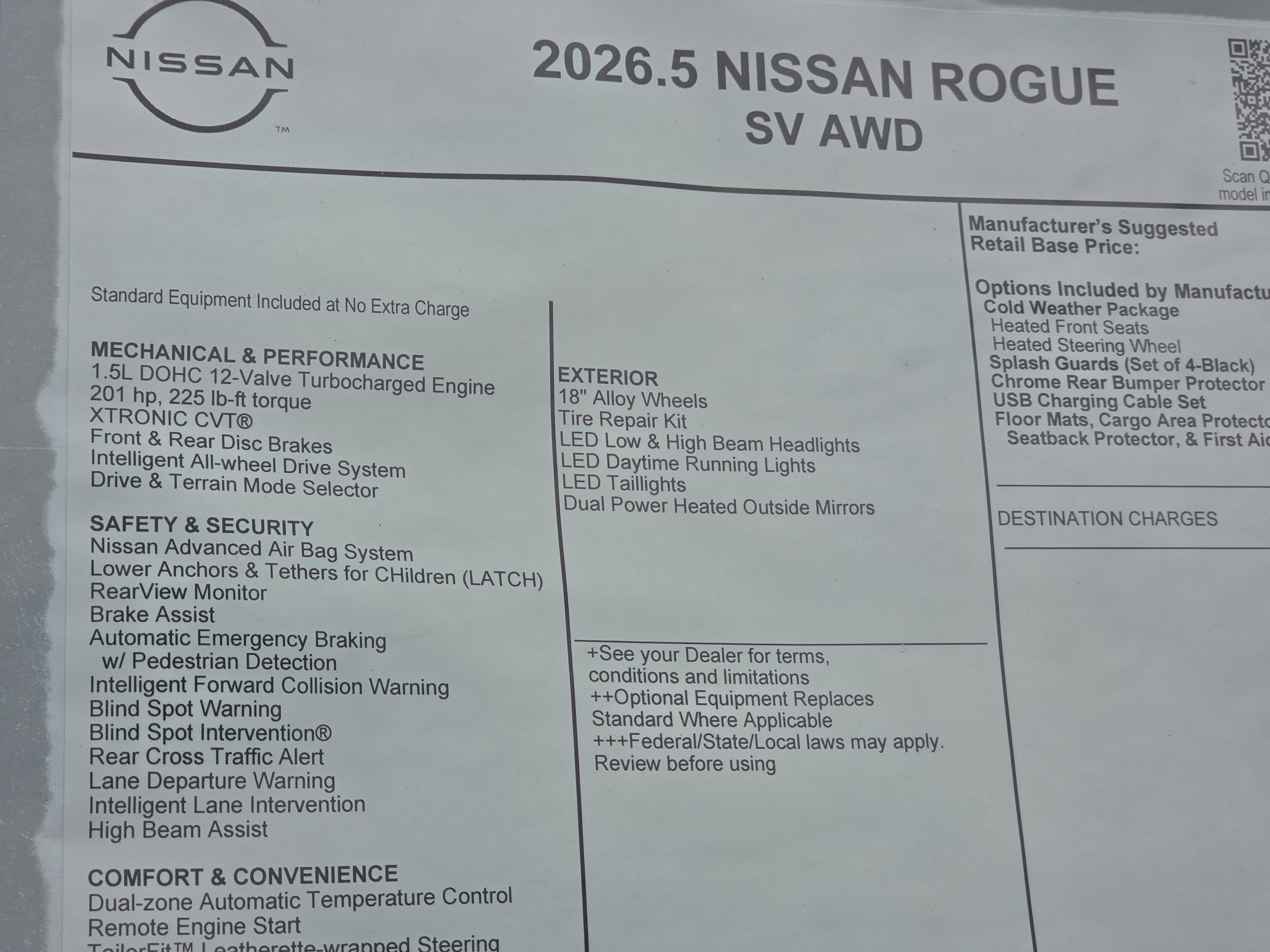 2026 Nissan Rogue SV