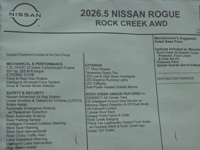 2026 Nissan Rogue Rock Creek