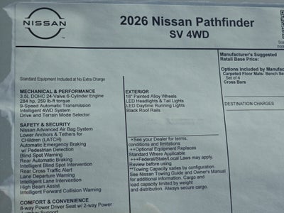 2026 Nissan Pathfinder SV