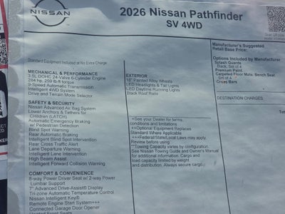 2026 Nissan Pathfinder SV
