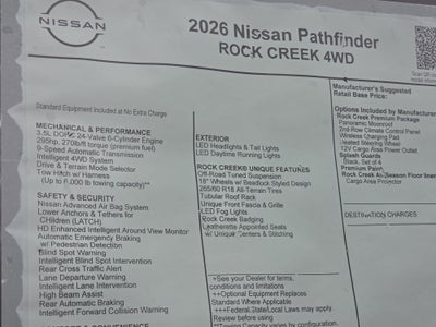 2026 Nissan Pathfinder Rock Creek