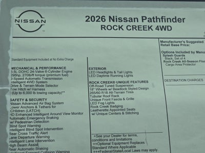 2026 Nissan Pathfinder Rock Creek