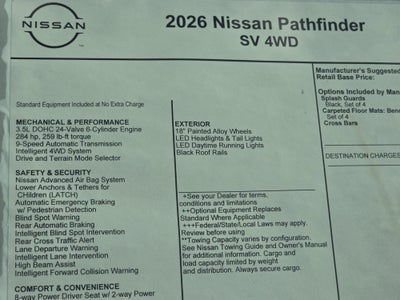 2026 Nissan Pathfinder SV