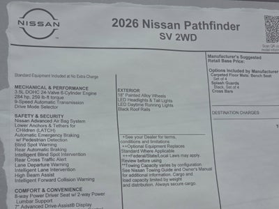 2026 Nissan Pathfinder SV