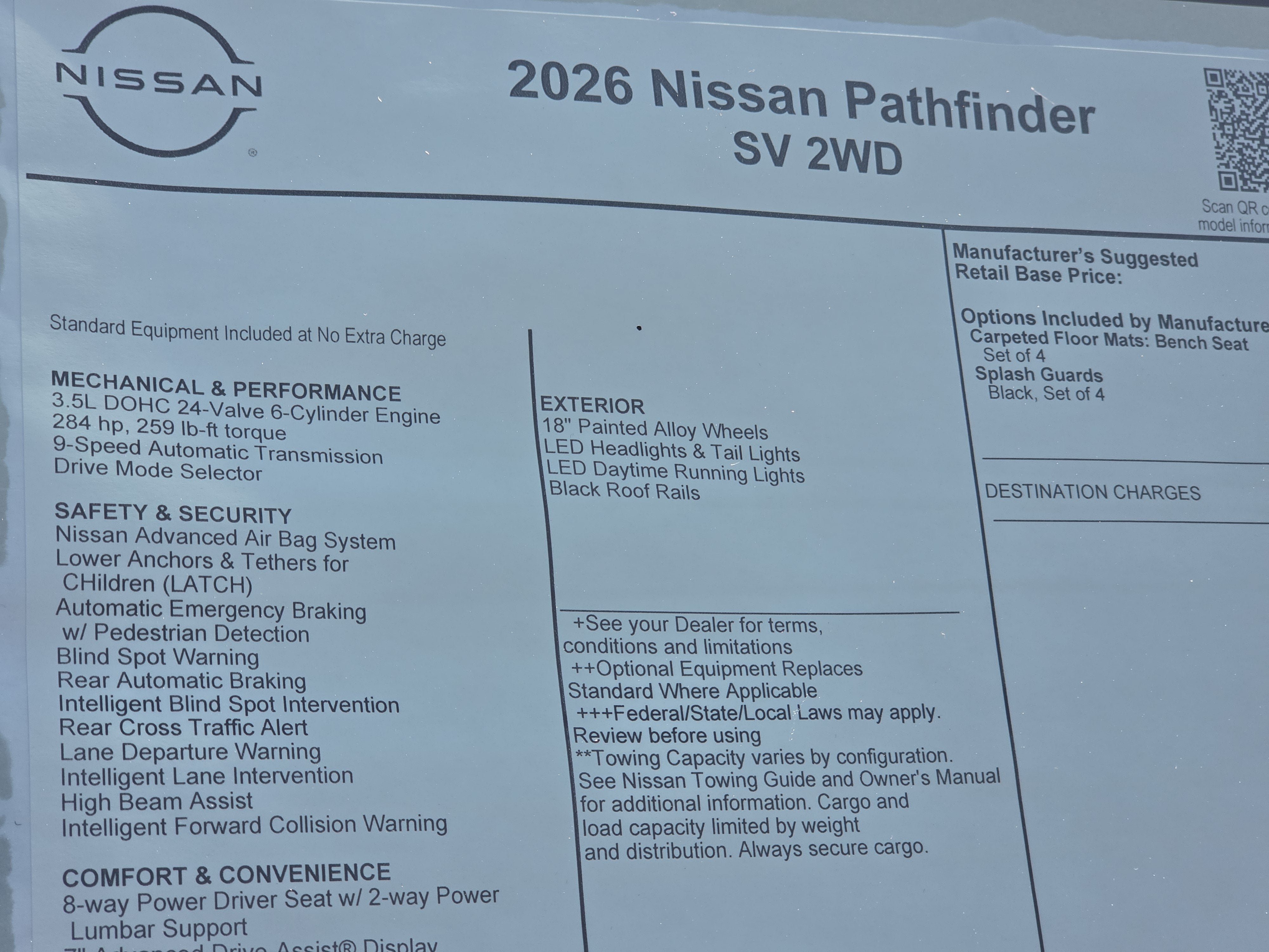 2026 Nissan Pathfinder SV