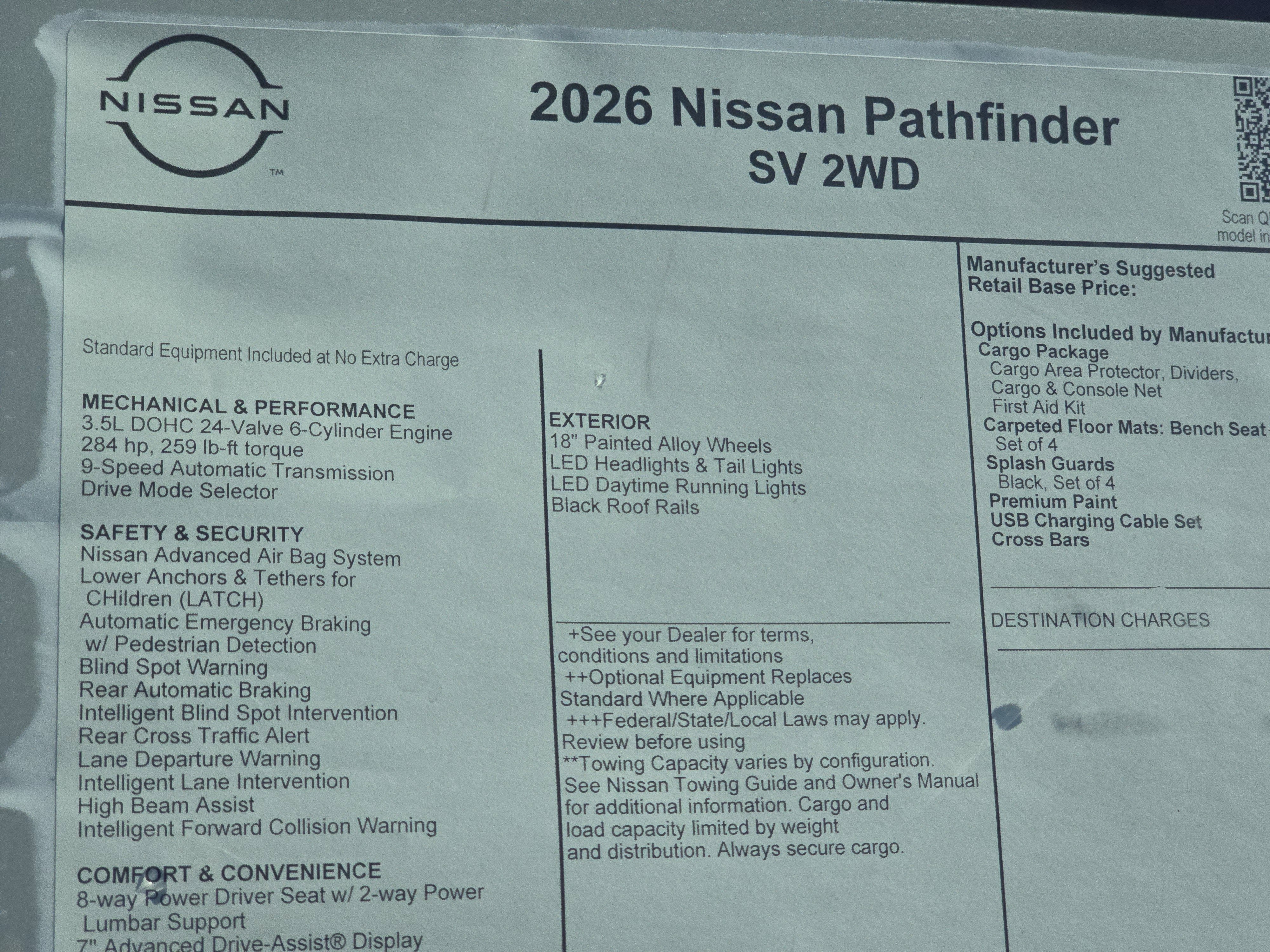 2026 Nissan Pathfinder SV