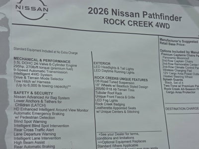 2026 Nissan Pathfinder Rock Creek