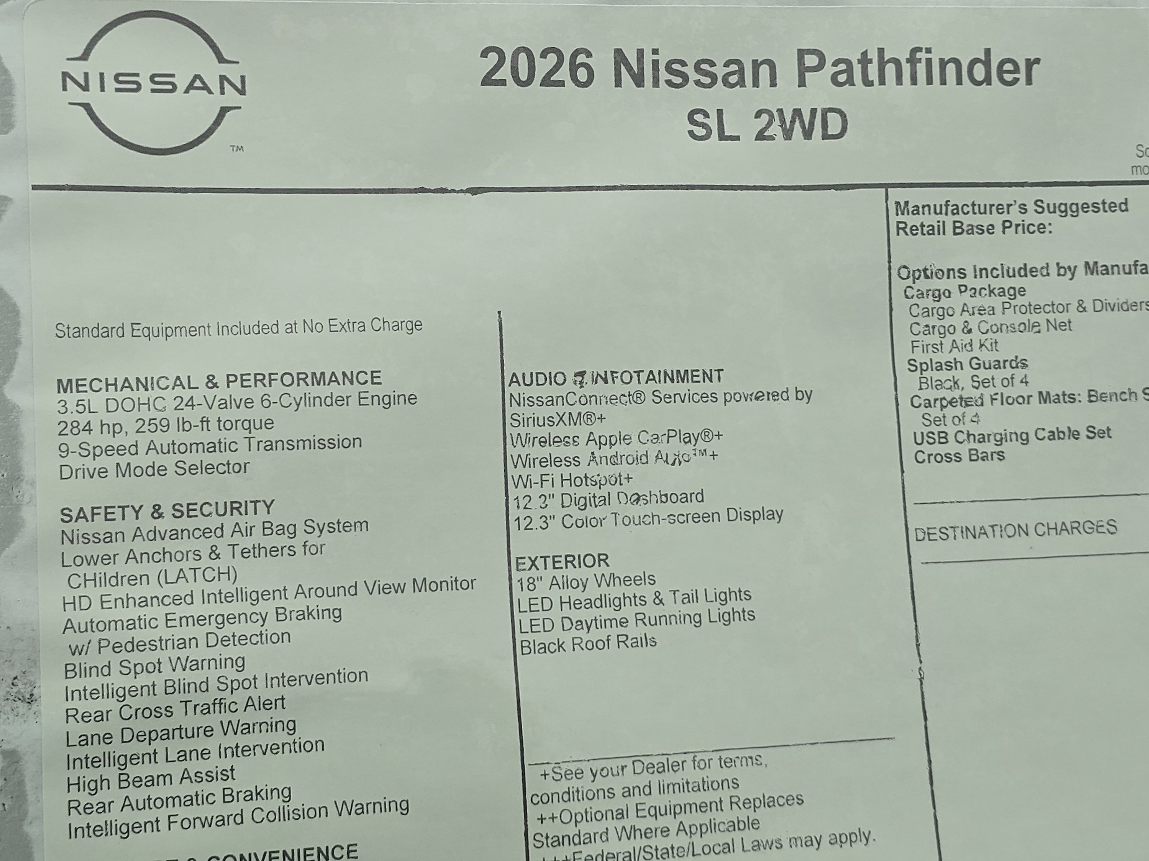 2026 Nissan Pathfinder SL
