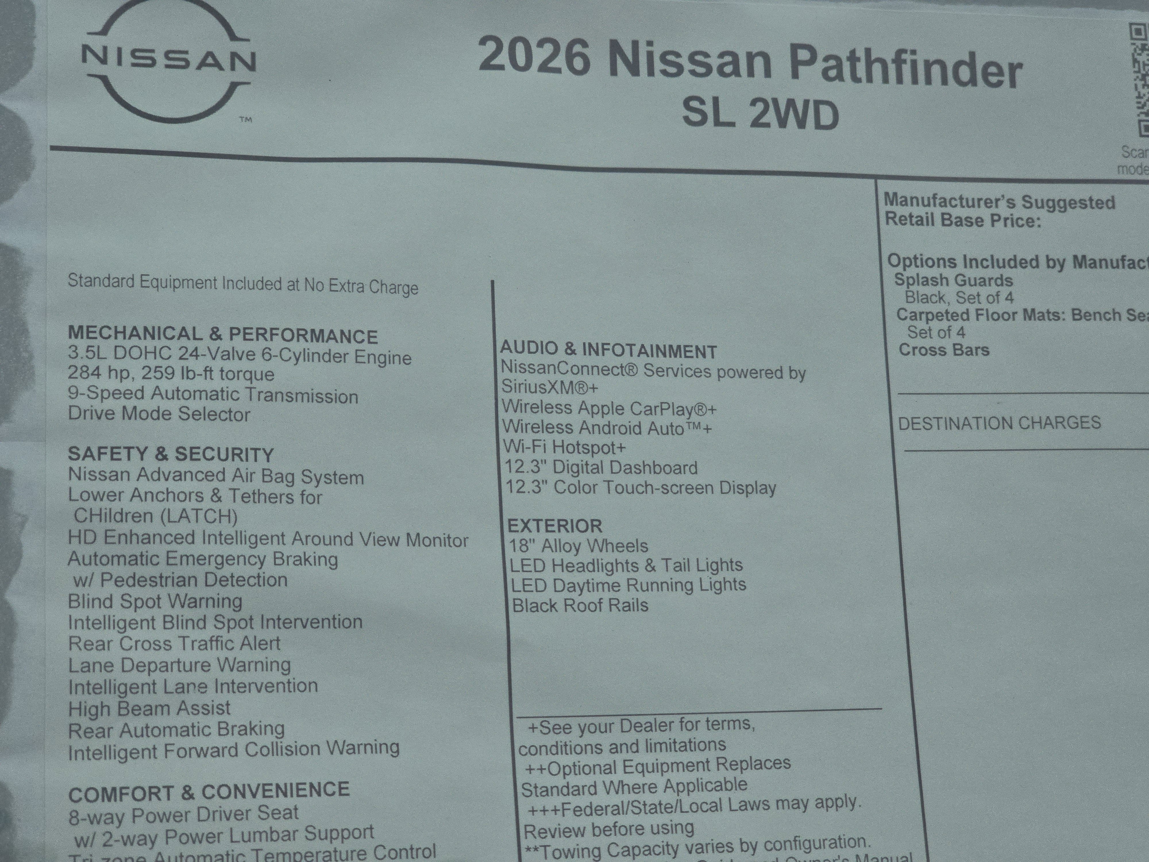 2026 Nissan Pathfinder SL