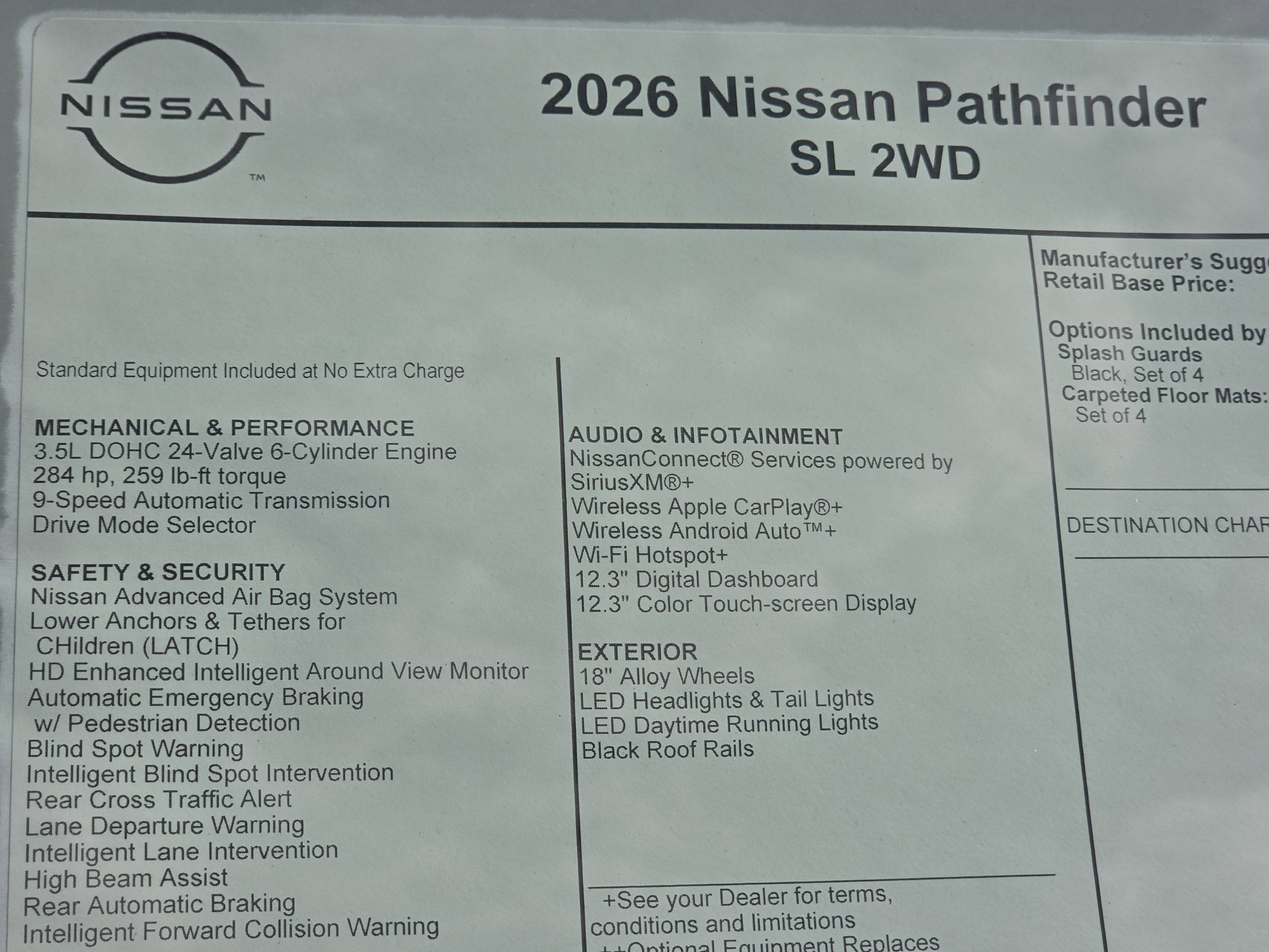 2026 Nissan Pathfinder SL