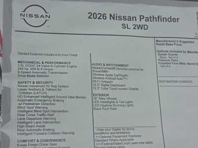 2026 Nissan Pathfinder SL