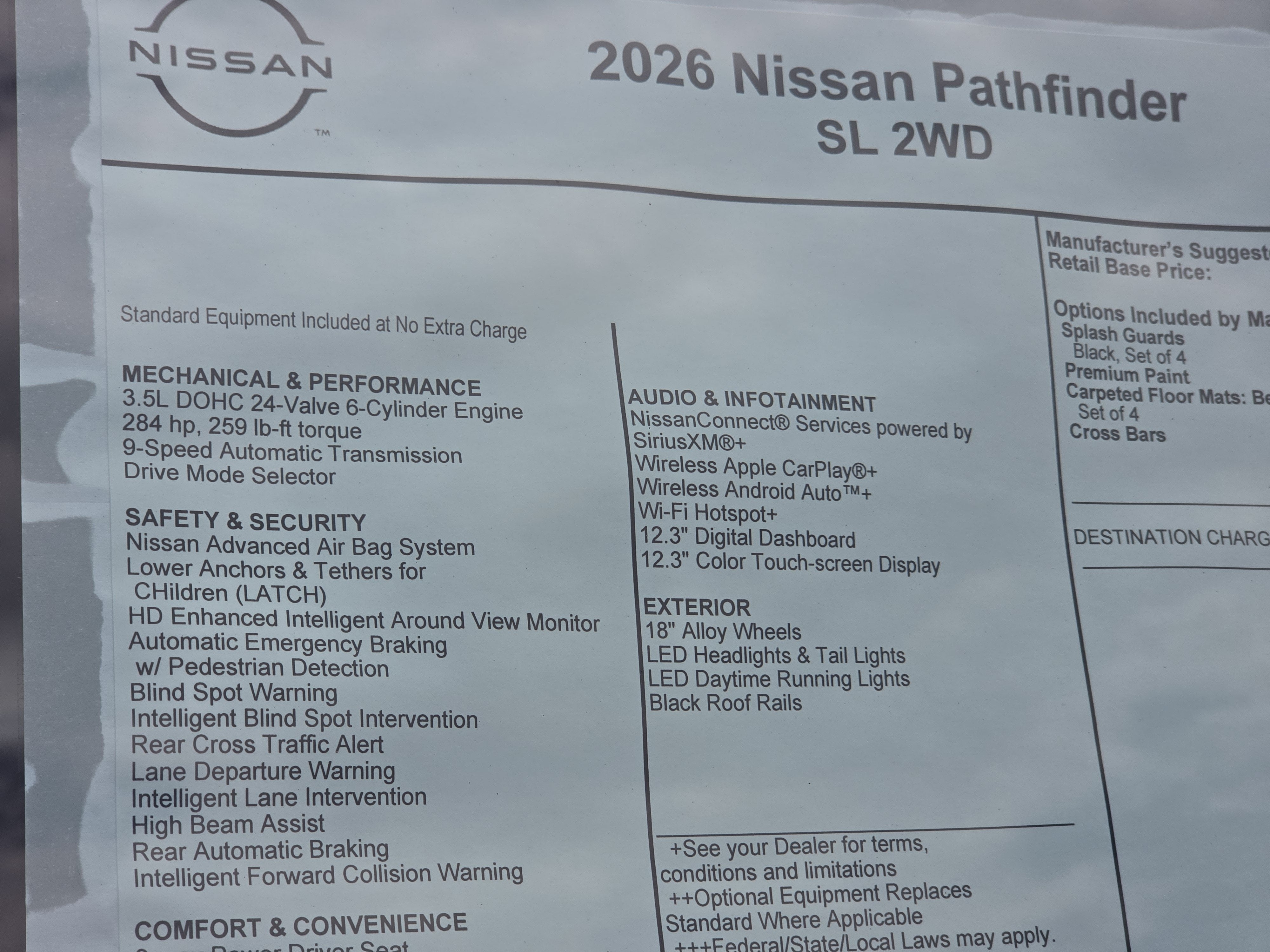 2026 Nissan Pathfinder SL