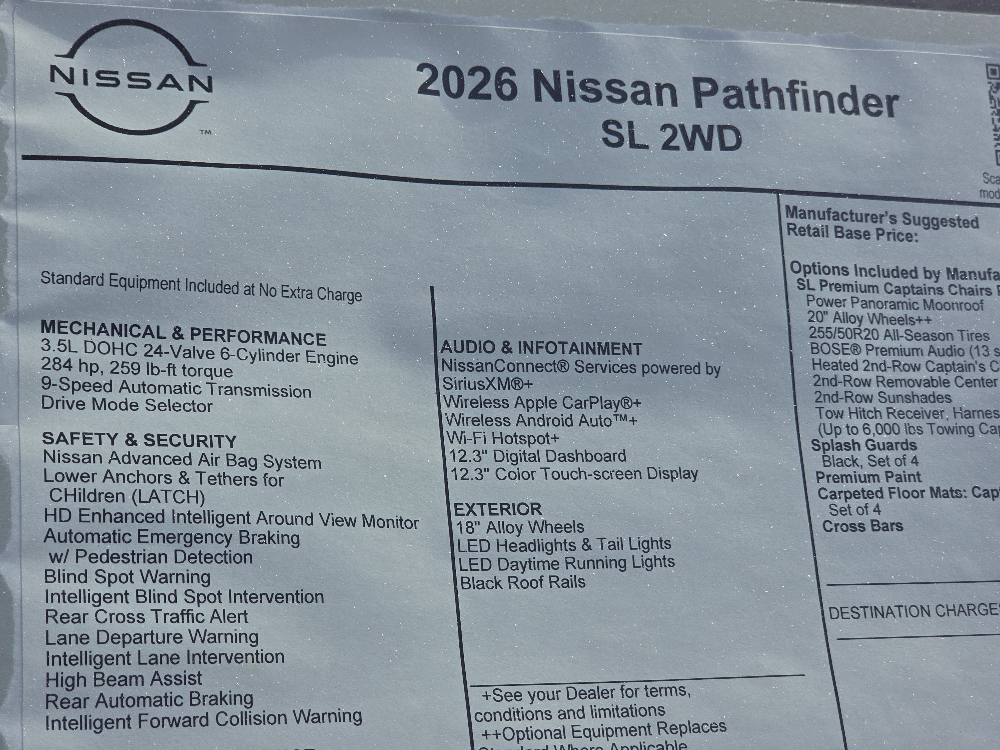 2026 Nissan Pathfinder SL