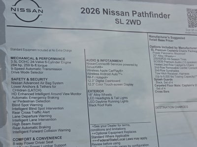 2026 Nissan Pathfinder SL