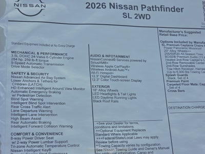 2026 Nissan Pathfinder SL