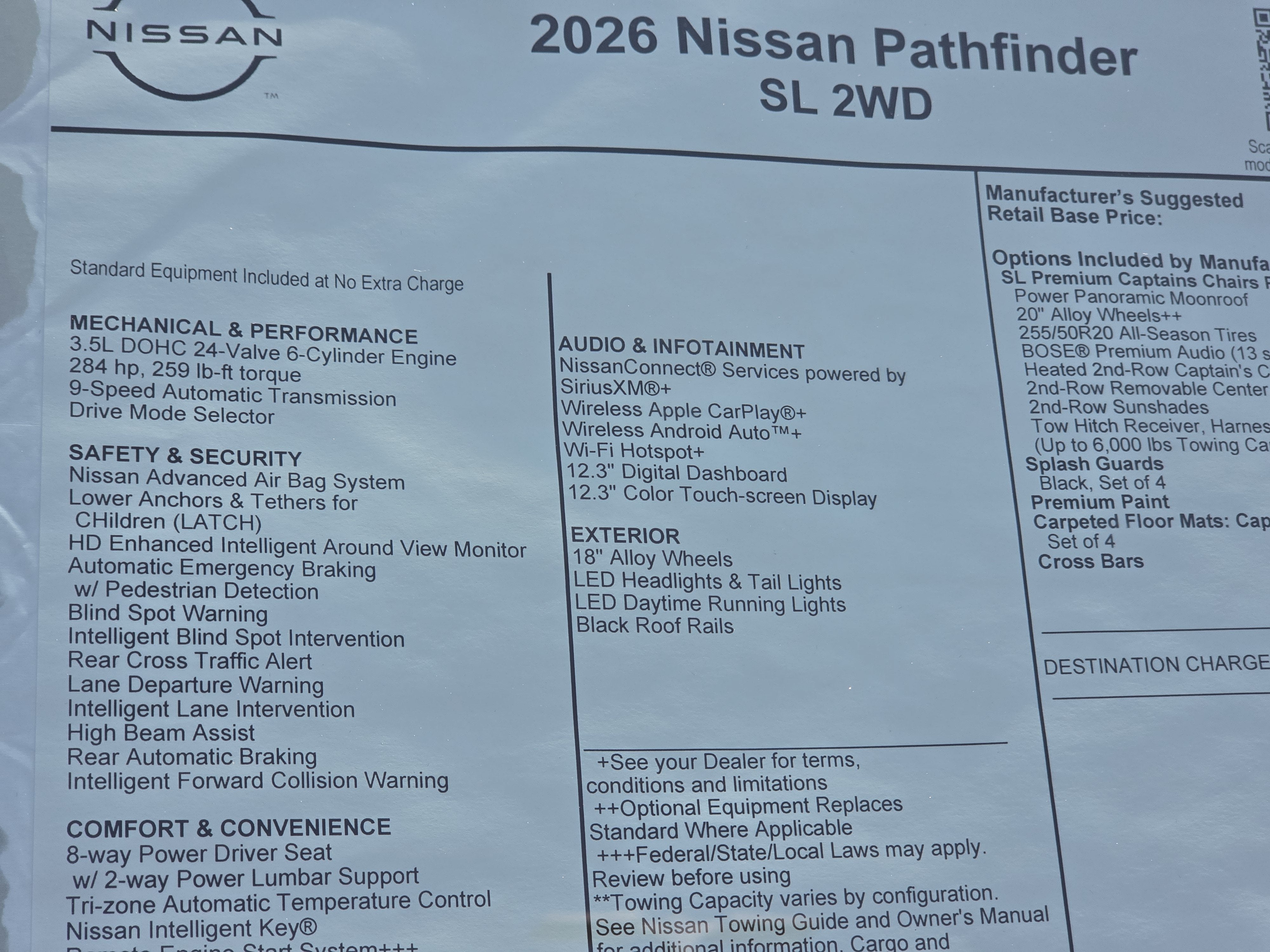 2026 Nissan Pathfinder SL