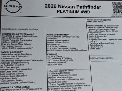 2026 Nissan Pathfinder Platinum