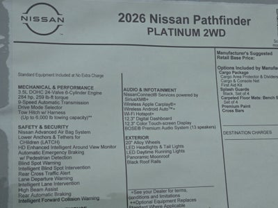 2026 Nissan Pathfinder Platinum
