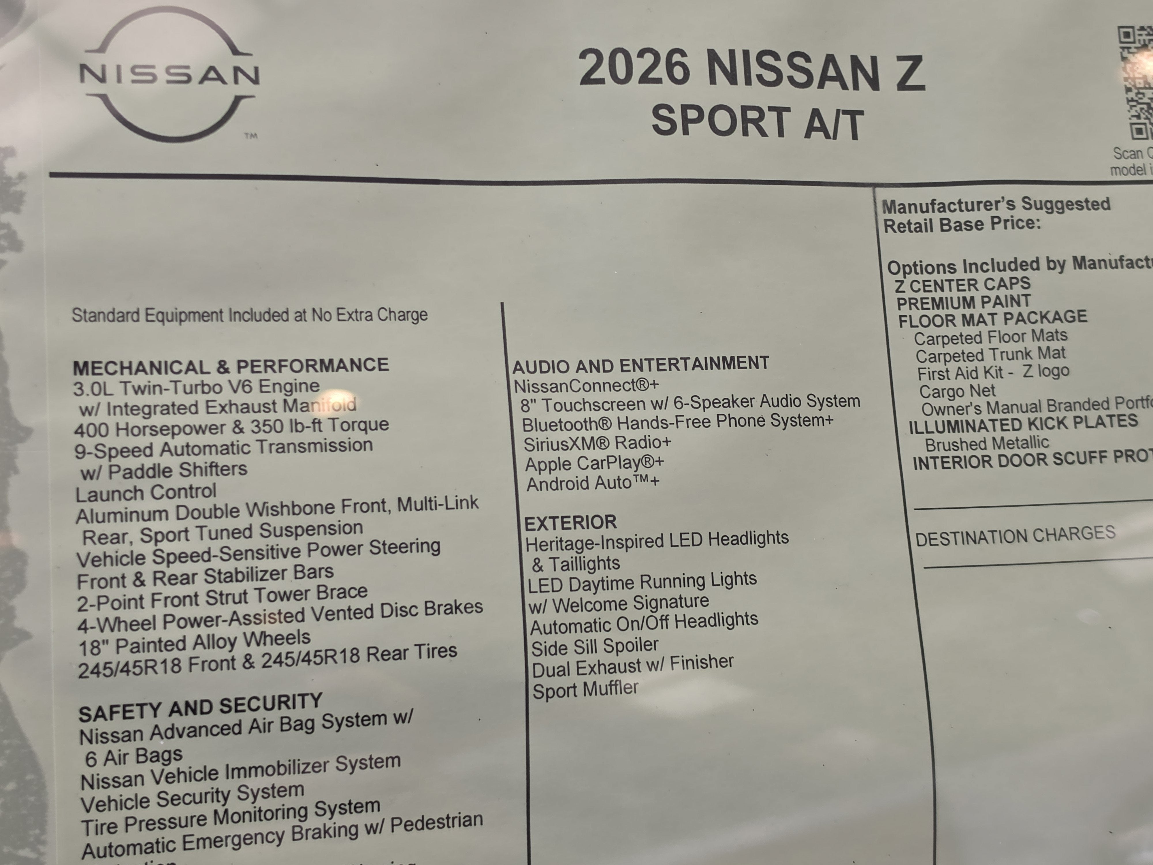2026 Nissan Z Sport