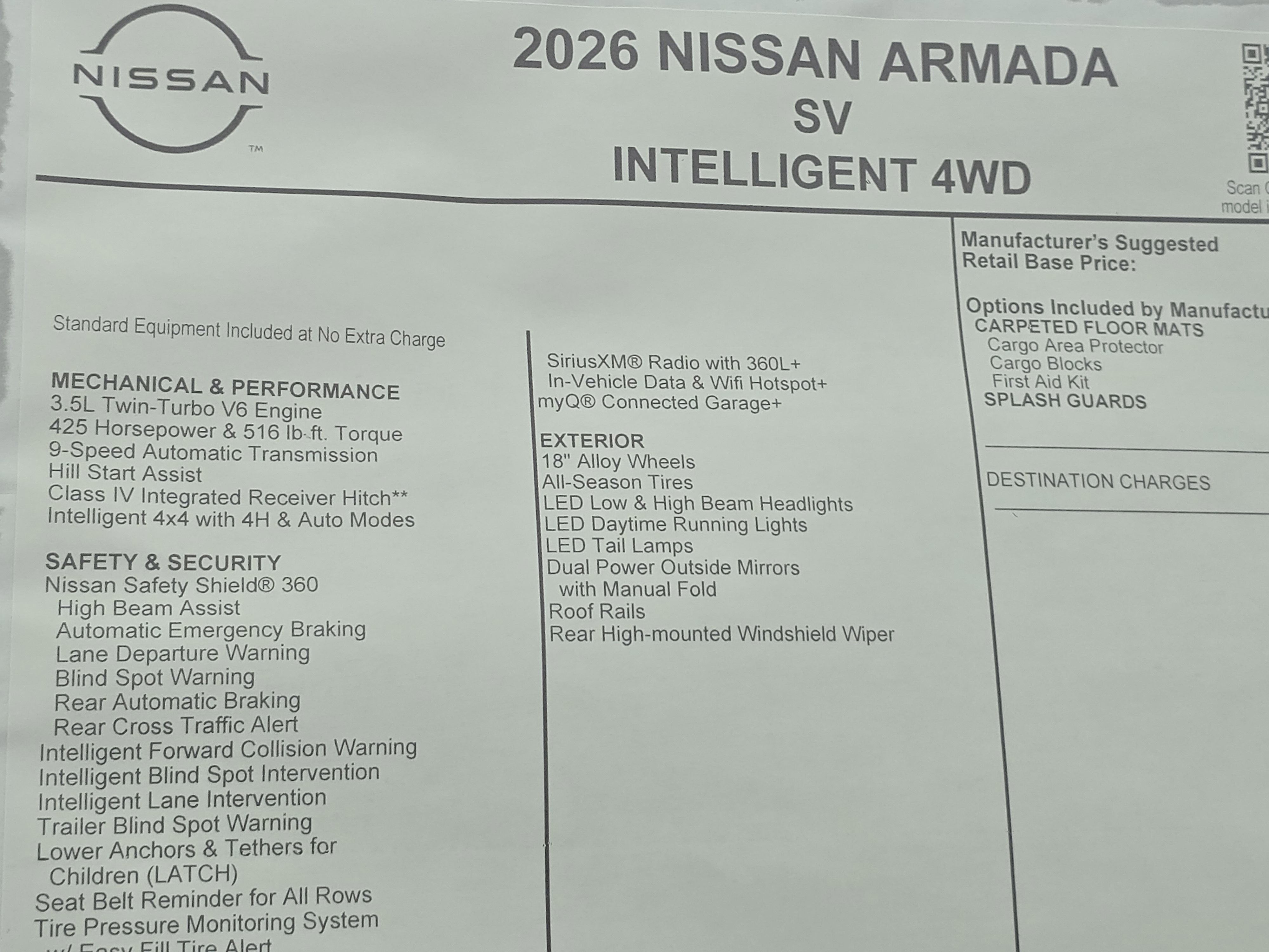 2026 Nissan Armada SV