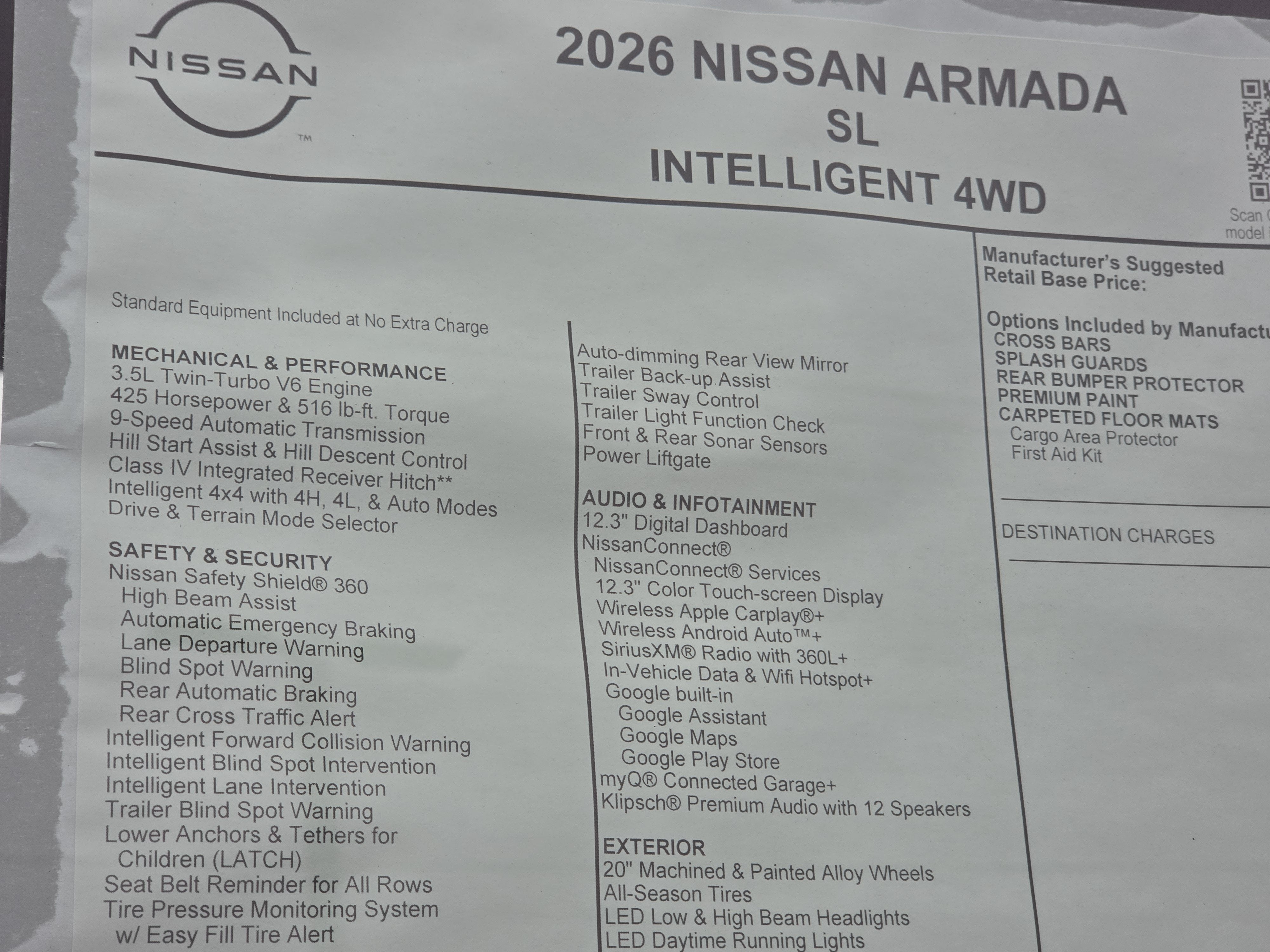 2026 Nissan Armada SL