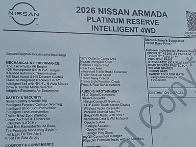 2026 Nissan Armada Platinum Reserve