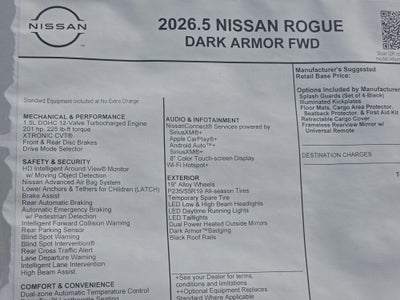 2026 Nissan Rogue Dark Armor