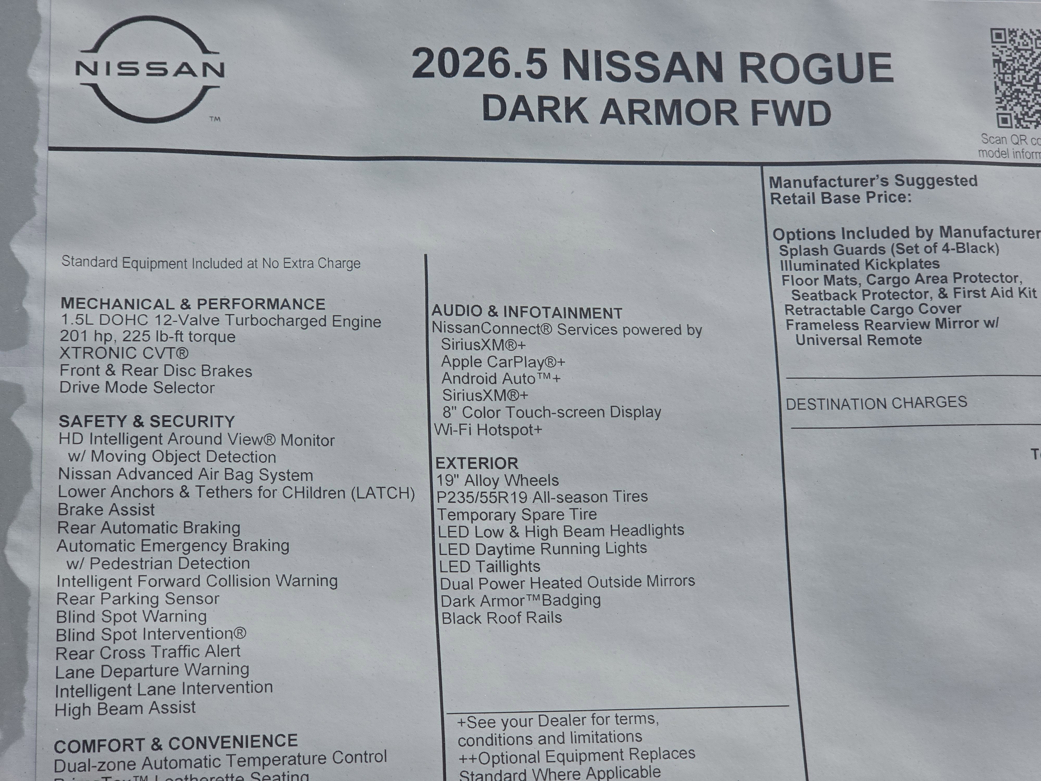 2026 Nissan Rogue Dark Armor