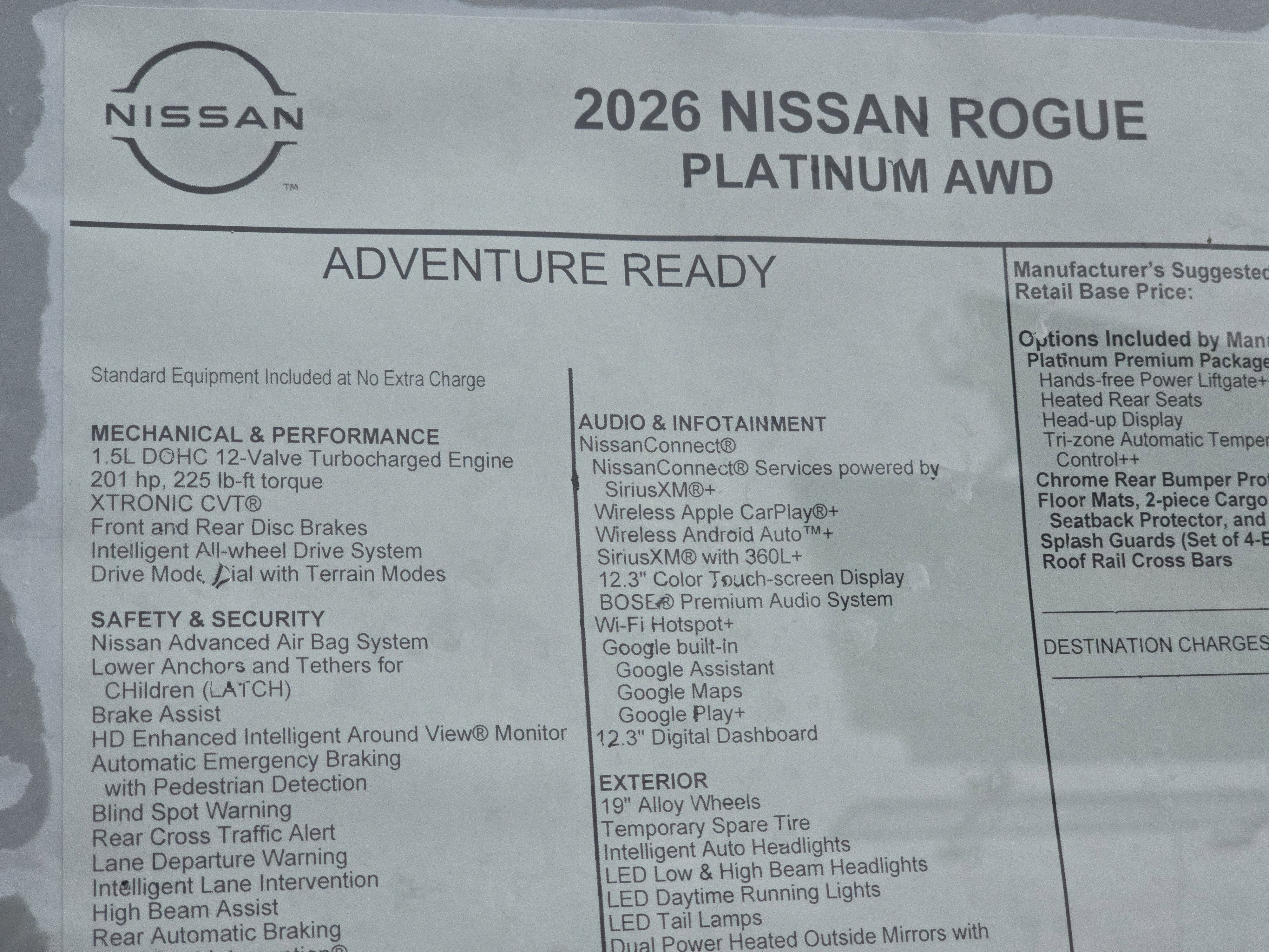 2026 Nissan Rogue Platinum