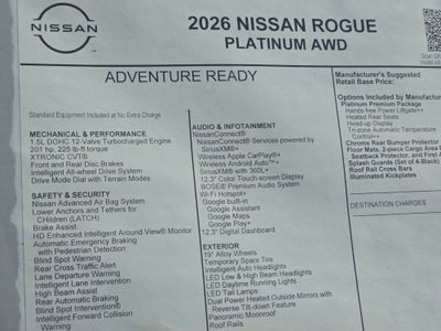 2026 Nissan Rogue Platinum