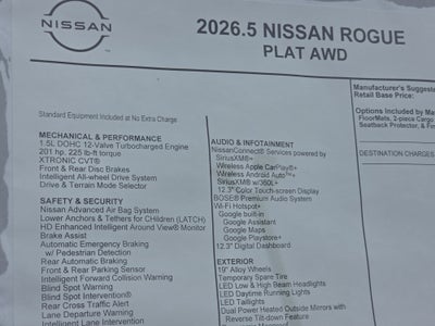 2026 Nissan Rogue Platinum